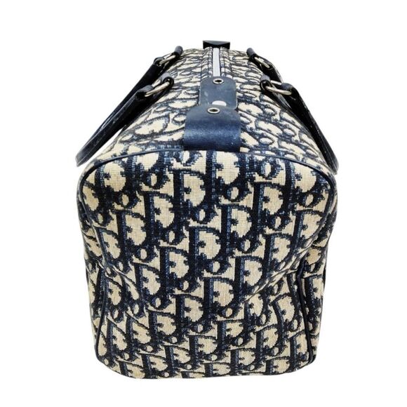 Christian Dior Navy & Cream Oblique Diorissimo Vintage Trotter Boston Bag Auth - Picture 3 of 13